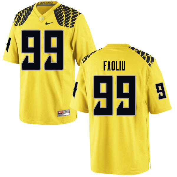 Men #99 Austin Faoliu Oregn Ducks College Football Jerseys Sale-Yellow - Click Image to Close